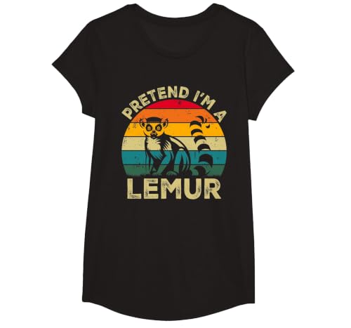 Funny Costume Party Halloween Tees by T&T Pretend I'm A Lemur Lazy Halloween Costume T-Shirt - size chart