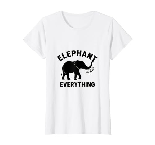 Mademark Elephant Everything Minimalist Animal Lover Design T-Shirt - Women - size chart