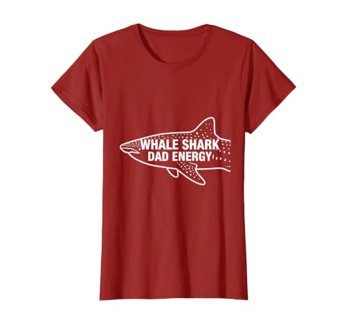 Mademark Whale Shark Dad Energy Ocean Lover Design T-Shirt - size chart