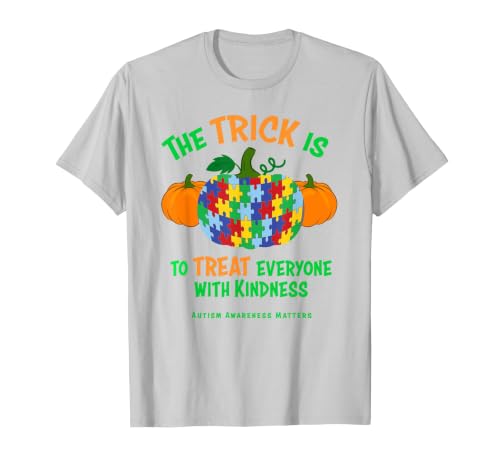Presto Autism Awareness Halloween October Pumpkin Autism Awareness Halloween Fall October Puzzle Pumpkin T-Shirt - size chart