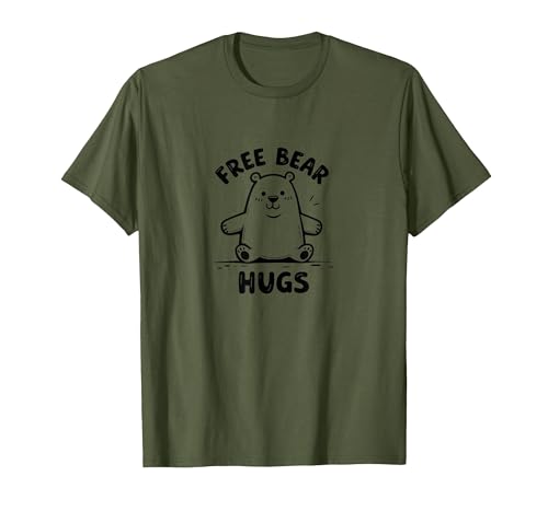 Mademark Free Bear Hugs: Cute Cartoon Animal Lover Gift T-Shirt - size chart