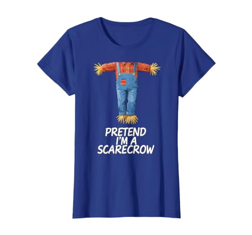 Humor Scarecrow Halloween Tees Pretend I'm A Scarecrow Halloween Costume T-Shirt - size chart