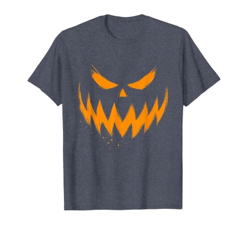 Vintage Jack o Lantern Halloween Tee Pumpkin Face Jack O Lantern Scary Carved Halloween Costume T-Shirt - size chart