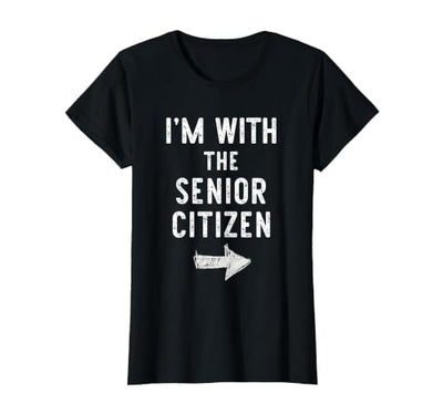 Im With The Senior Citizen Halloween Costume I’m with The Senior Citizen Funny Halloween Couple Costume T-Shirt