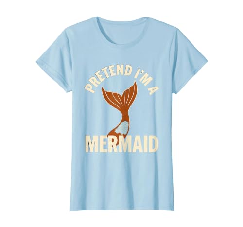 Mademark Pretend I'm A Mermaid Screenprint Poster Halloween Party T-Shirt - size chart