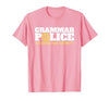 Easy Halloween Costume Top Shop Grammar Police Officer Funny Badge Halloween Costume T-Shirt - size chart