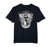 Rock and Roll Music Vintage Retro Gifts Vintage 80s Rock & Roll Music Electric Guitar Skeleton Wings T-Shirt - size chart
