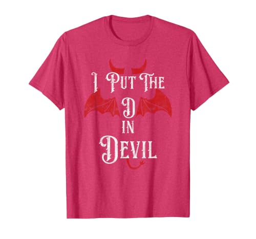 I Put the D in Devil Tees I Put the D in Devil Funny Halloween Matching Couple T-Shirt - size chart