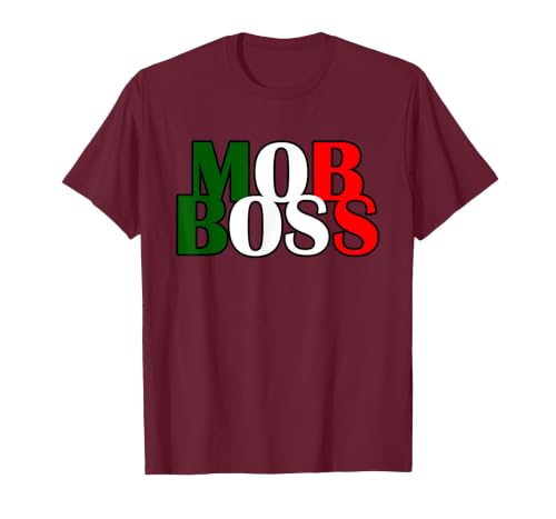 Italian Yeah B Mob Boss Italian Flag 1920s Costume Mafia Party T-Shirt - size chart