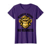 Mademark Monkey Hours No Regrets Funny Primate Design T-Shirt - Women - size chart