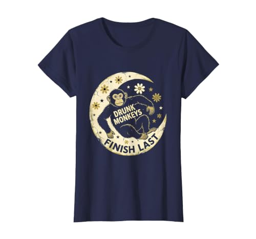 Mademark Drunk Monkeys Finish Last Sober Men Design T-Shirt - Women - size chart