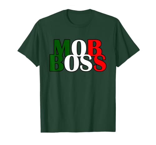 Italian Yeah B Mob Boss Italian Flag 1920s Costume Mafia Party T-Shirt - size chart