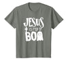 Jesus is My Boo - Funny Christian Halloween Quote Humor T-Shirt - size chart