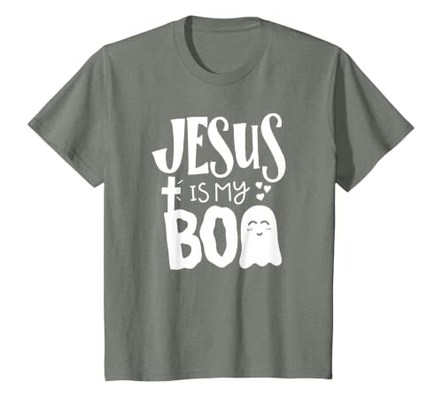 Jesus is My Boo - Funny Christian Halloween Quote Humor T-Shirt - size chart