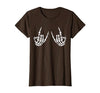 Halloween Tees for Women Men Kids Rocker Hand Sign Rock Skeleton Halloween Costume Men Women T-Shirt - size chart