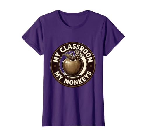 Mademark My Classroom My Monkeys Teacher Humor Design T-Shirt - Women - size chart