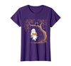 Halloween Ghost Swing Reading Vintage Ghost Swing Reading Book Swinging Halloween Costume T-Shirt - size chart