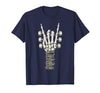 Rock and Wear Gifts Men Women Kids Skeleton Guitar Hand Rock On Guitarist Rock Band Music T-Shirt - size chart