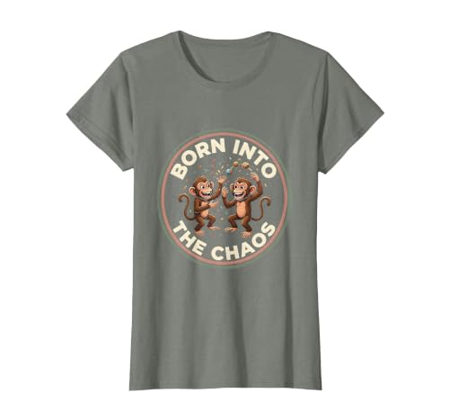 Mademark Born Into The Chaos Circus Monkey Design T-Shirt - Women - size chart