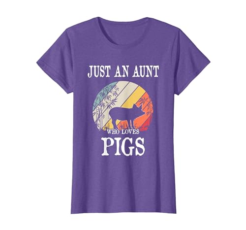 Pigs Lover Gift Co. Just an Aunt Who Loves Pigs T-Shirt - size chart