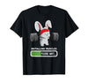 Bunny Gym Rabbit Weights Installing Muscles T-Shirt — design detail