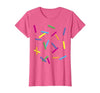 SKM Designs - Easy Halloween Rainbow Sprinkles Ice Cream Simple T-Shirt Costume T-Shirt - size chart