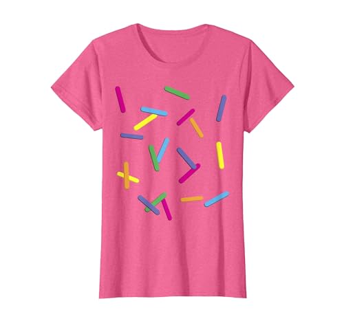 SKM Designs - Easy Halloween Rainbow Sprinkles Ice Cream Simple T-Shirt Costume T-Shirt - size chart