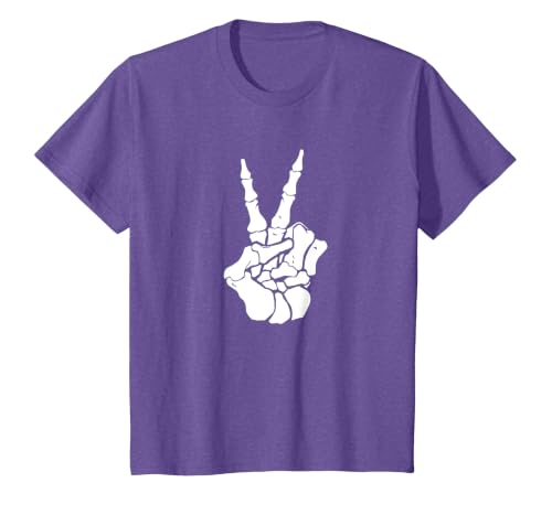 Goodtogotees Skeleton Hand Peace Sign Halloween t-Shirt T-Shirt - size chart