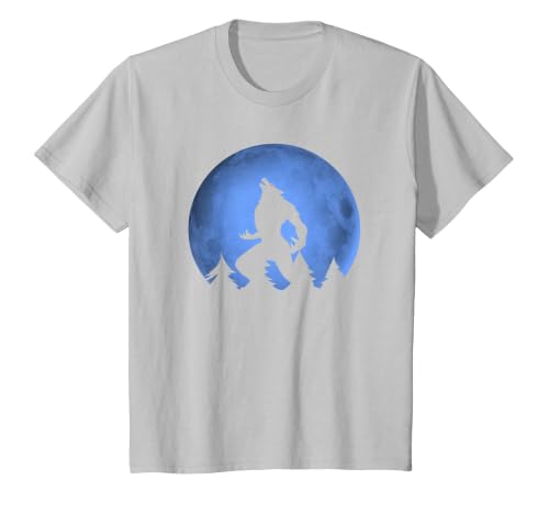 Ideas Halloween costume " Wolf moon " Wolf Halloween Costume Werewolf Blue Moon Scary for Men Boys T-Shirt - size chart