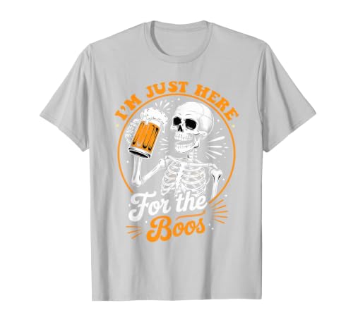 Boos Halloween Costume Cute skeleton I'm Just Here for The Boos Halloween Costume Skeleton Cute T-Shirt - size chart