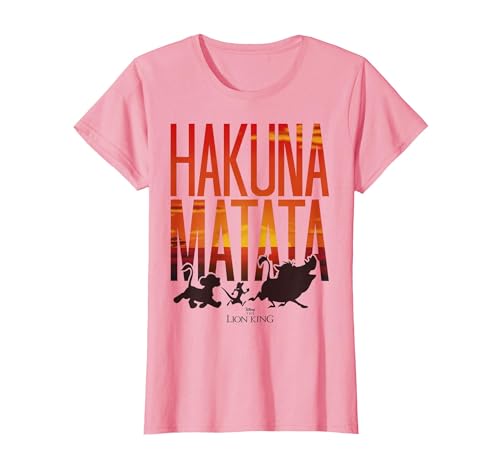 Disney Lion King Hakuna Matata Sunset Fill Trio Logo T-Shirt - size chart