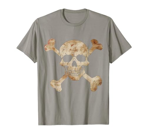 Halloween Designs. Pirate Flag Skull and Crossbones Skeleton Graphic Halloween T-Shirt - size chart