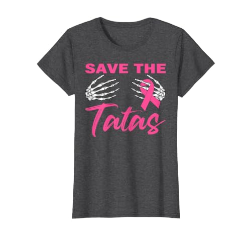 Amb Breast Cancer Awareness Month Warrior Survivor Save The Tatas Breast Cancer Pink Ribbon Skeleton Halloween T-Shirt -