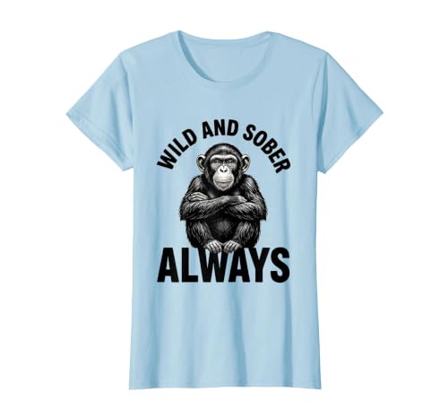 Mademark Wild and Sober Always Funny Monkey Design T-Shirt - Women - size chart