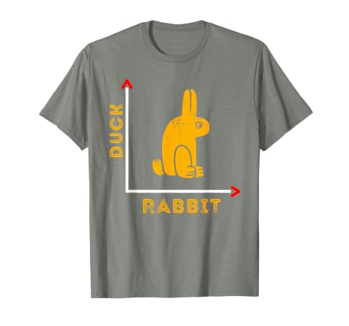 Wittgensteins Rabbit Duck Illusion Physics Nerd Math Geek T-Shirt — design detail