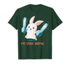 My Spirit Animal Cute Rabbit with Chainsaw T-Shirt — design detail