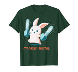 My Spirit Animal Cute Rabbit with Chainsaw T-Shirt — design detail