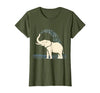 Mademark Elephant Spraying Water Raised Trunk Illustration T-Shirt - Women - size chart