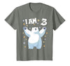 3 years old 3rd birthday Polar Bear Kids 3 Years Old 3 Birthday Polar Bears Boy Girl Polar Bear T-Shirt - size chart