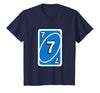 UNO Halloween Blue 7" Card T-Shirt - size chart