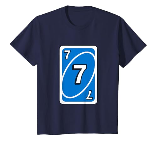 UNO Halloween Blue 7" Card T-Shirt - size chart