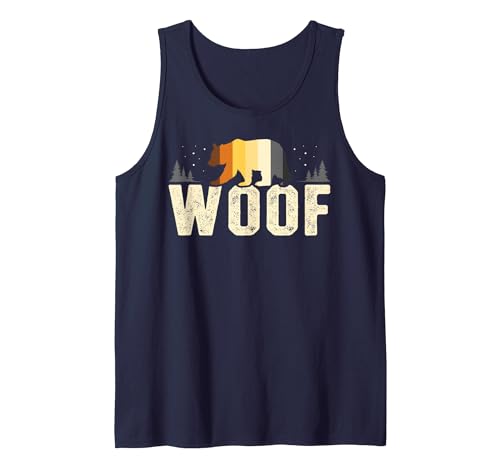 Bear Community Bear Brotherhood Gay Men Gifts Mens Woof Bear Pride Retro Nature Gay Men Bear Flag Tank Top - size chart