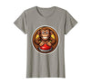 Mademark Monkey Pressing Big Red Button Funny Stupid Tee T-Shirt - Women - size chart