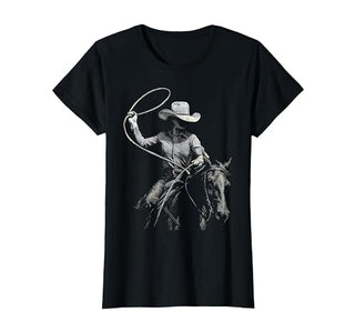 Cowgirl Western Rodeo Rodeo Cowgirl Western Horse T-Shirt - size chart