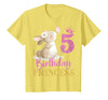 Kids 5th Birthday Rabbit Princess Girl Bunny 5 Years Old T-Shirt — design detail
