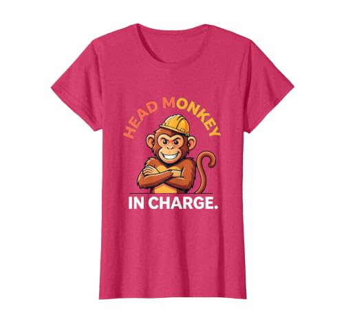 Mademark Head Monkey In Charge Circus Boss Design T-Shirt - Women - size chart