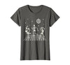 Sollomio Skeletons Dancing at The Club with a Disco Ball Halloween T-Shirt - size chart