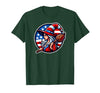 Witch American Patriotic Halloween USA T-Shirt - size chart