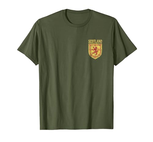 SCOTLAND COAT OF ARMS LION SCOT SCOTTISH Scottish Lion Emblem Scotland Flag Coat of ARMS Independence T-Shirt - size chart
