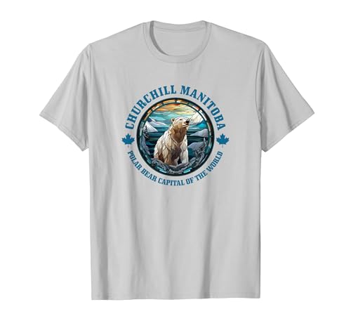 Churchill Polar Bear Shirts & Gifts Churchill Manitoba Canada Polar Bear Capital of The World T-Shirt - size chart